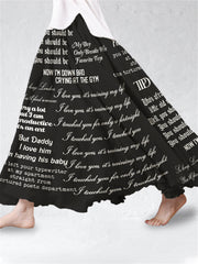 New Album Songs Lyrics Inspired Flowy Wide Skirt