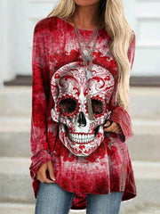 Splattered Skull Crew Neck Tunic