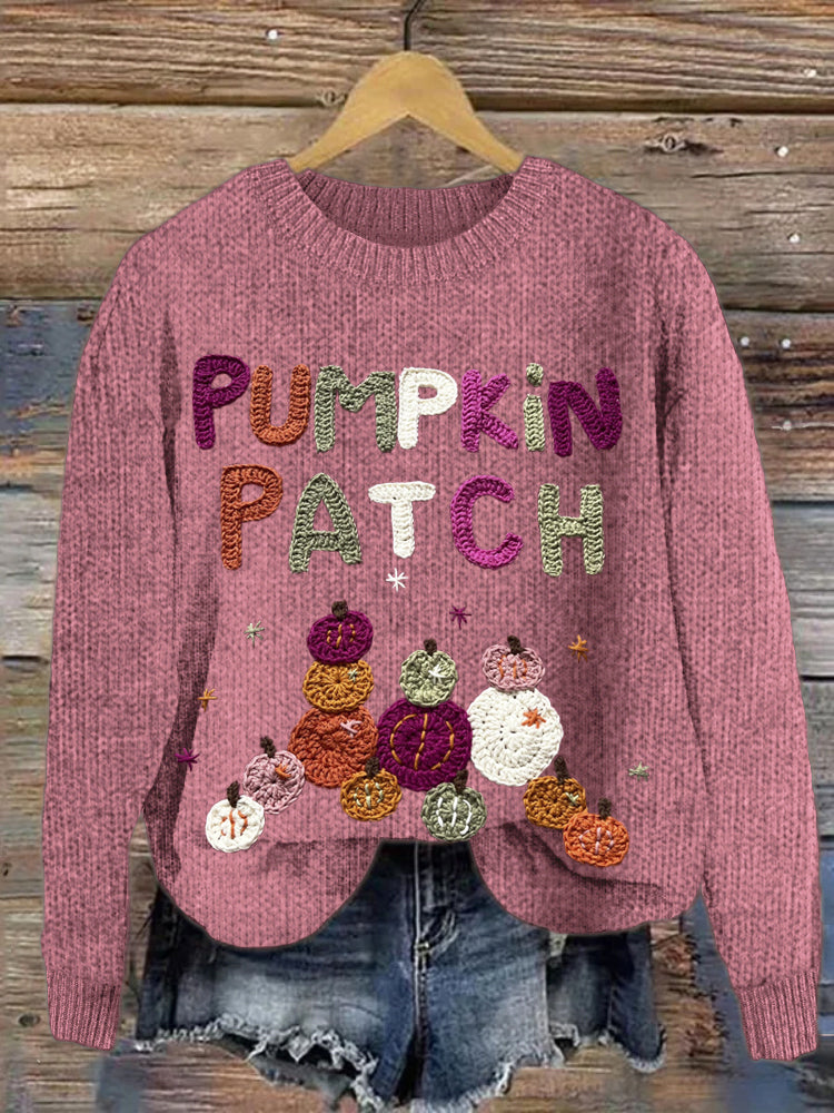 Halloween Pumpkin Patch Knit Cozy Sweater