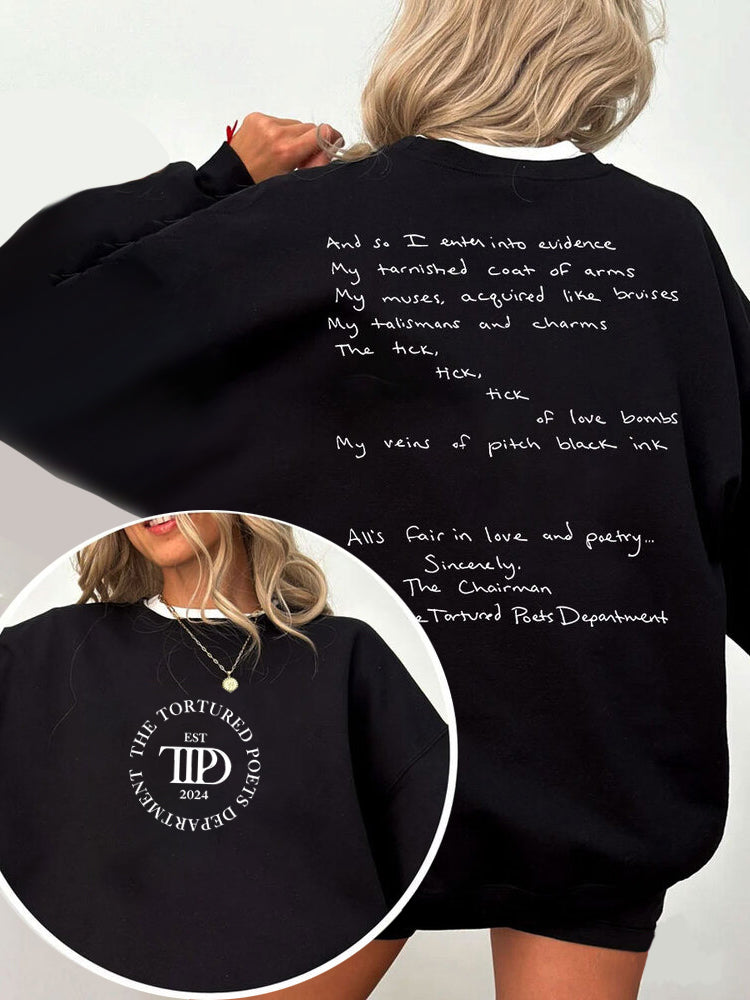 All's Fair In Love And Poetry New Album Print Casual Sweatshirt