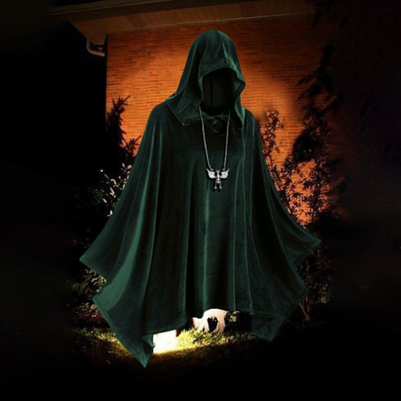 Hooded Velvet Halloween Cape Coat