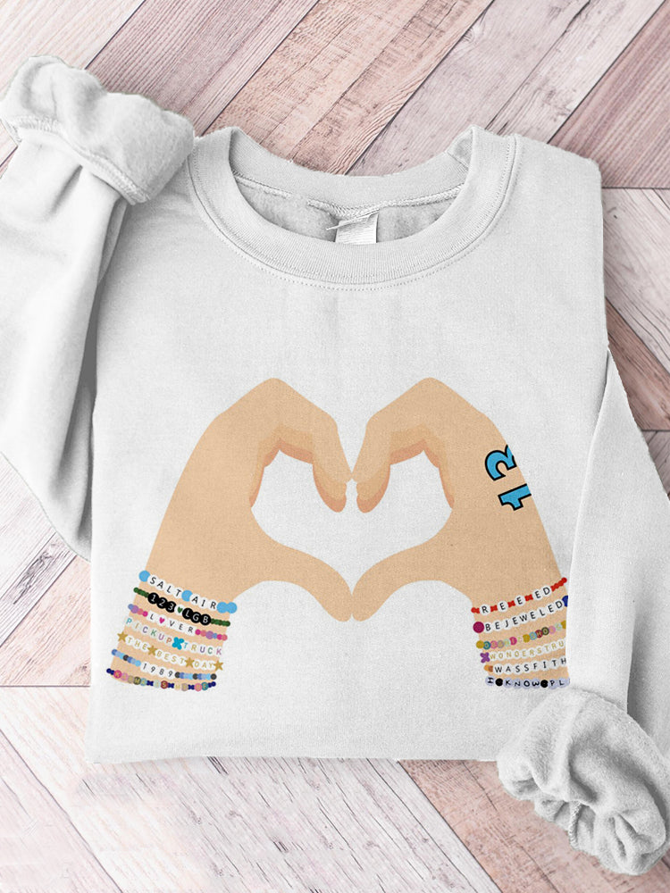 Friendship Bracelets Pattern Crew Neck Comfy Sweatshirt