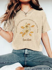 Fearless Flower Print Short Sleeve T-Shirt