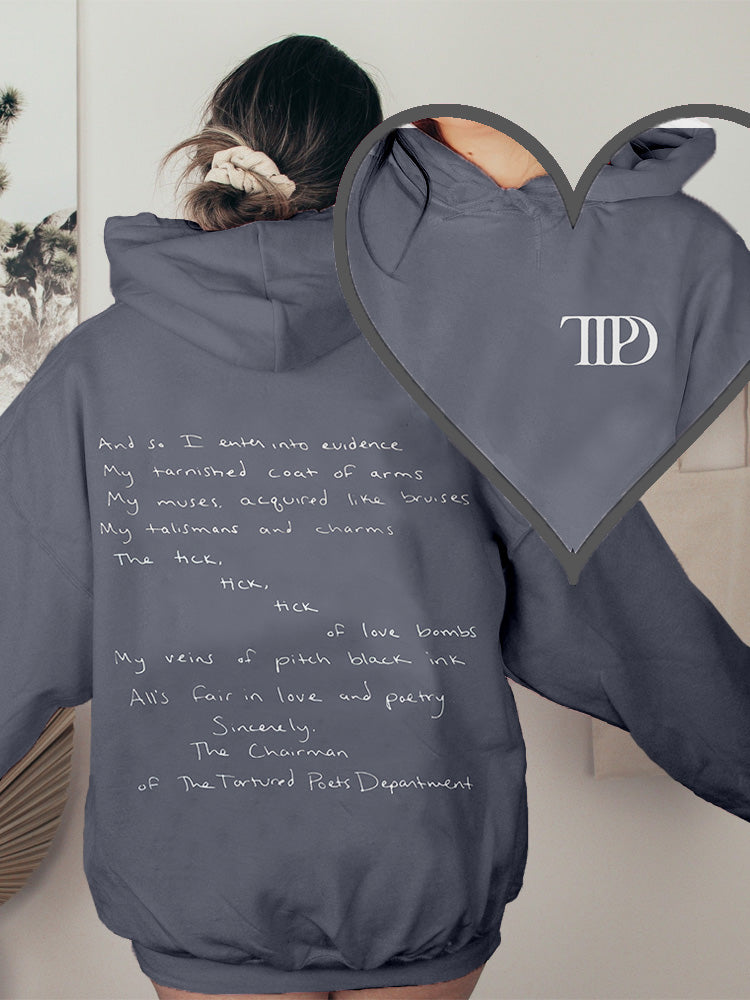 The Tortured Poets Department Pattern Comfy Hoodie