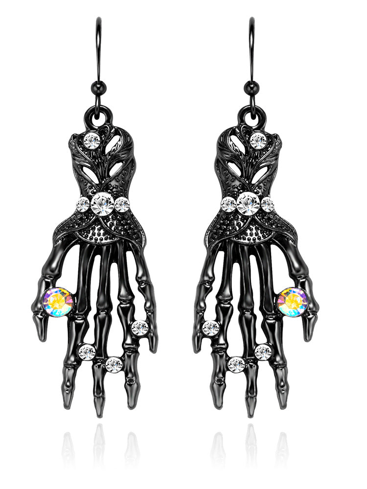 Halloween Bat Skull Hand Spooky Dangles Earrings