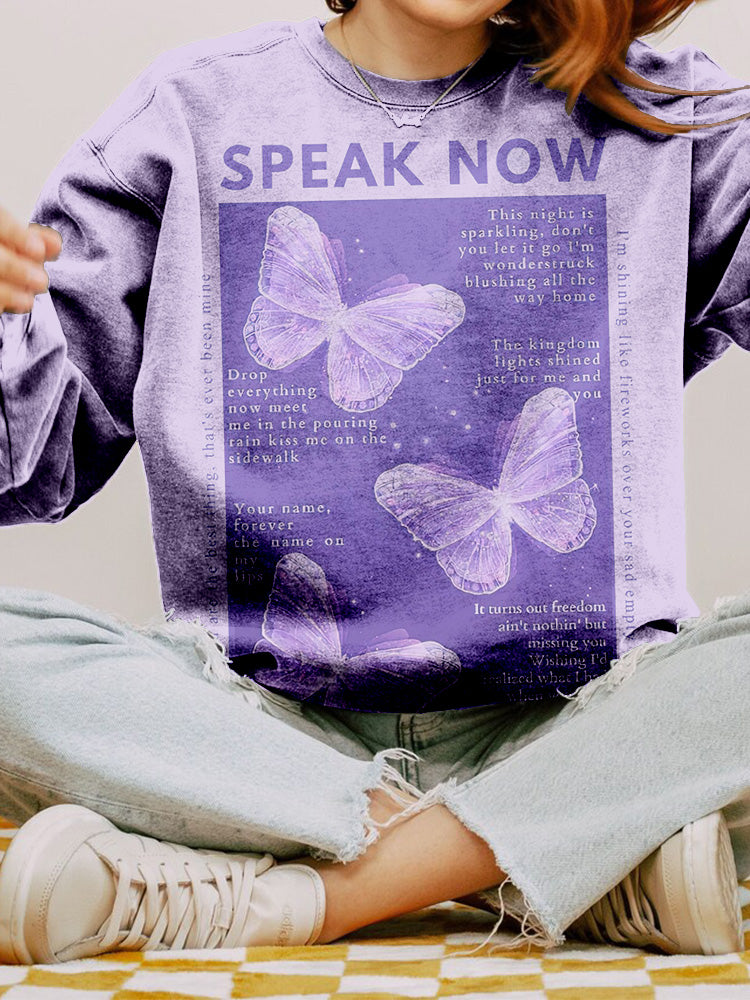 Speak Now Inspired Crew Neck Vintage Washed Sweatshirt