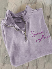 Speak Now Embroidered Zip Up Sweatshirt