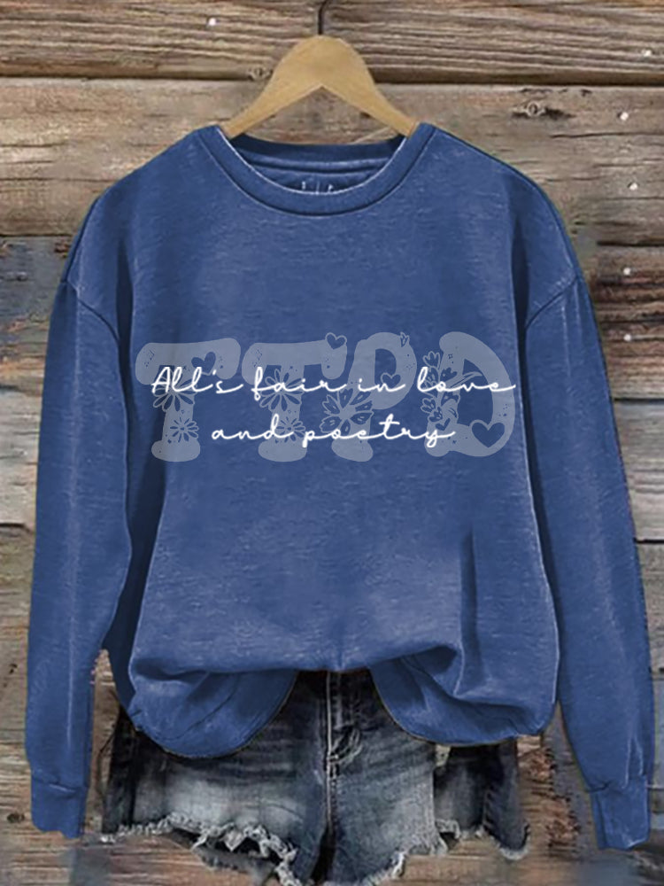 Music Album Inspired Letter Print Long Sleeve Sweatshirt