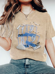 1989 Envelope & Seagull Print Women's Vintage T-Shirt