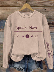 Speak Now Music Player Embroidered Women's Casual Sweatshirt