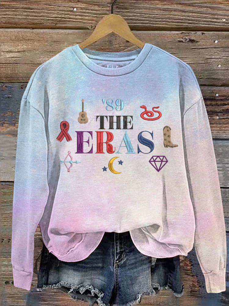 The Eras Music Embroidered Pattern Women's Casual Sweatshirt