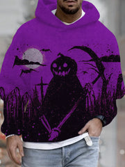 Men's Vintage Halloween Pumpkin Ghost Art  Hoodie