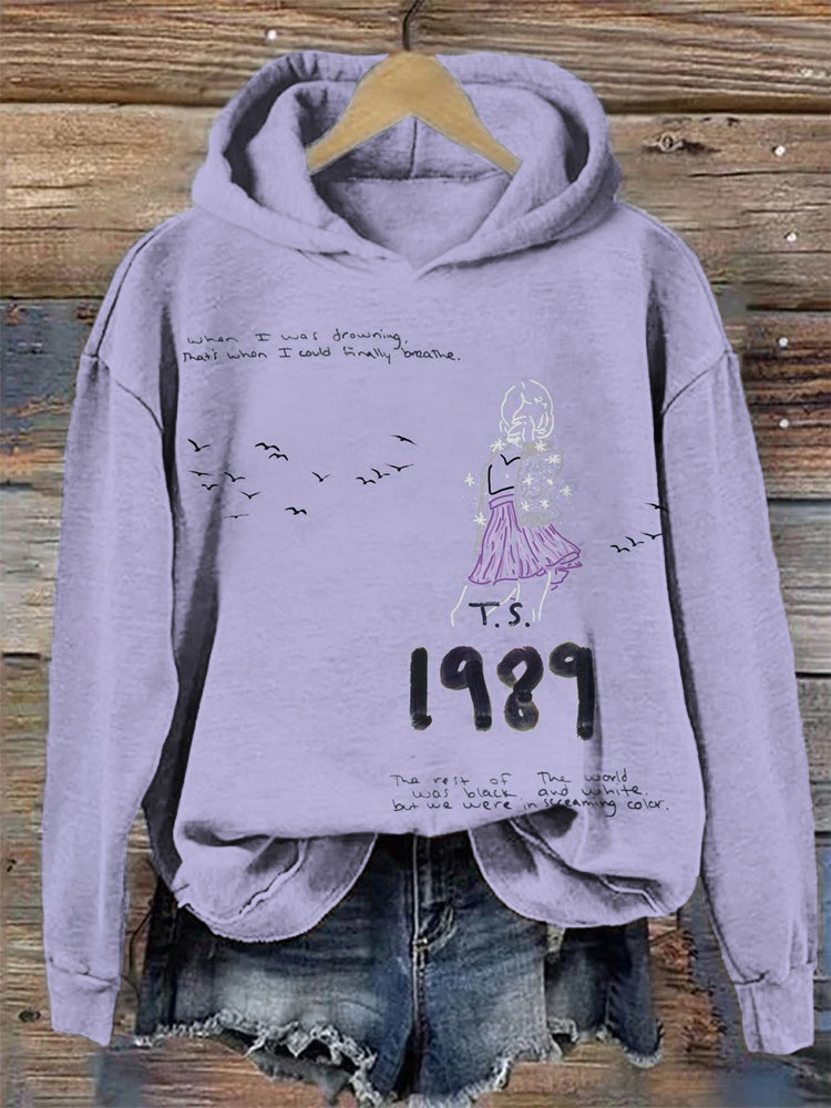 1989 Handwritten Lyrics Print Hooded Sweatshirt