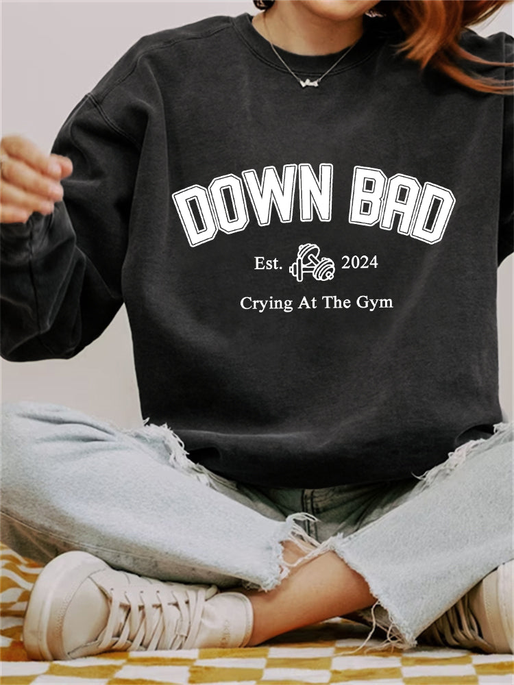 Crying at the Gym Graphic Vintage Washed Sweatshirt