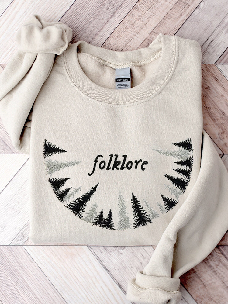 Folklore Forest Embroidered Comfy Sweatshirt