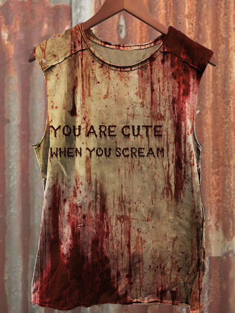 Men's You Are Cute When You Scream Bloody Tank Top