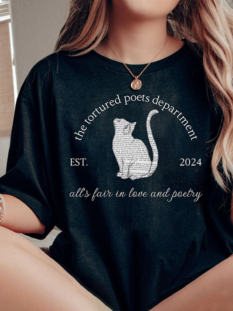 All's Fair In Love And Poetry & Cat Ladies' Short Sleeve T-Shirt