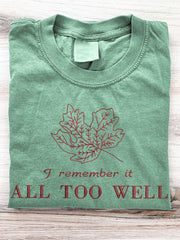 I Remember It All Too Well Embroidery Pattern Cozy Vintage Short Sleeve T-Shirt