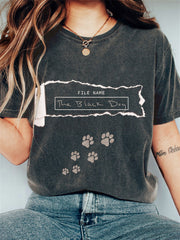 New Album Black Dog Paw Prints Vintage T Shirt