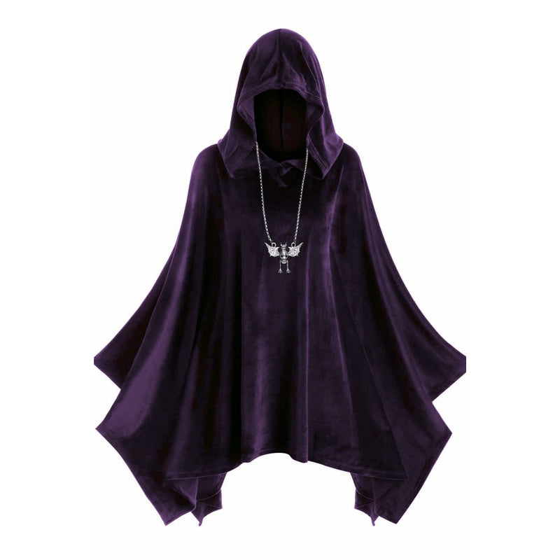 Hooded Velvet Halloween Cape Coat