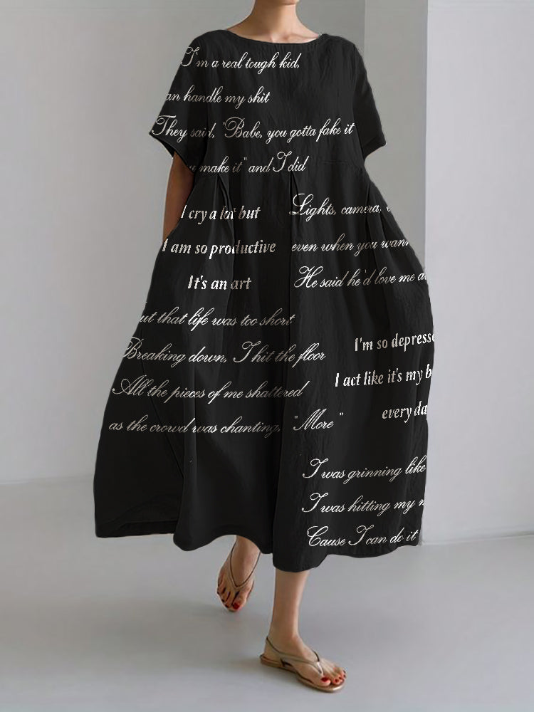 I Cry A Lot But I am So Productive Lyrics Maxi Dress