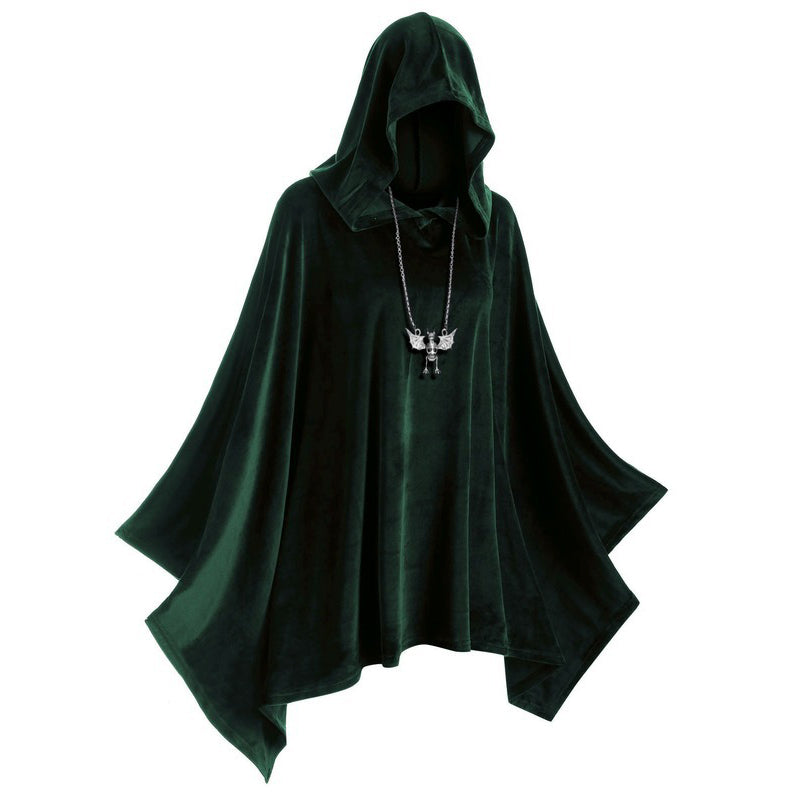 Hooded Velvet Halloween Cape Coat