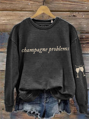 Champagne Problems Inspired Washed Sweatshirt