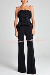 Downtown Dates High Rise Elastic Waist Stretch Flared Pants