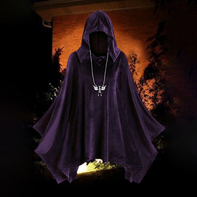 Hooded Velvet Halloween Cape Coat