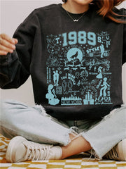 TS 1989 Songs Inspired Graphic Washed Sweatshirt