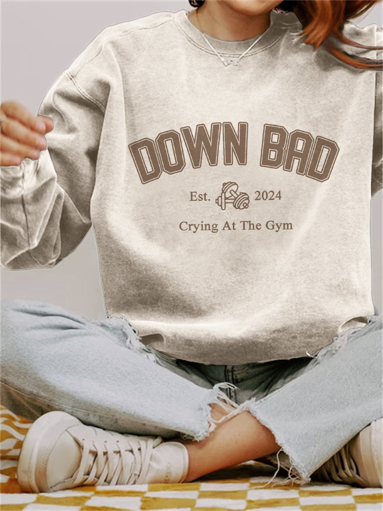 Crying at the Gym Graphic Vintage Washed Sweatshirt