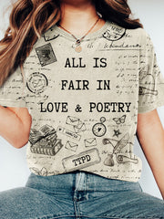 All's Fair In Love And Poetry Vintage Washed T Shirt