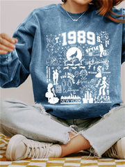 TS 1989 Songs Inspired Graphic Washed Sweatshirt