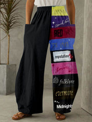 T.S. Albums Inspired Wide Leg Casual Pants