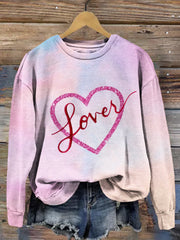 Lover Embroidered Pink Blue Cloud Pattern Comfy Sweatshirt