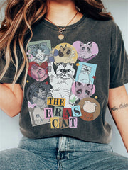 The Eras Cat Stickers Graphic Vintage T Shirt