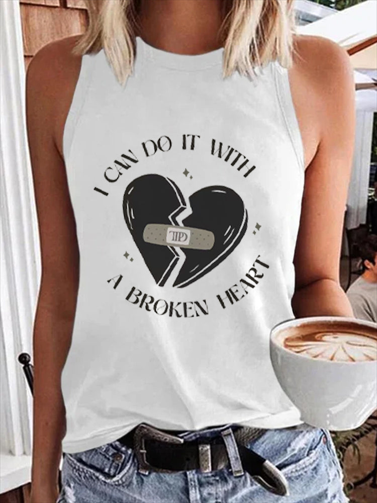 I Can Do It With A Broken Heart Print Vest