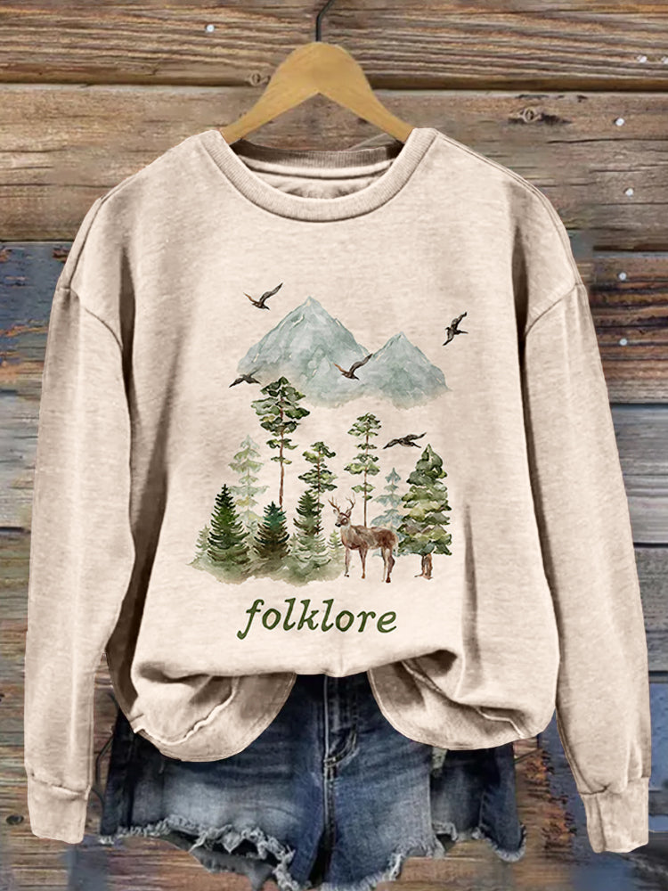 Folklore Inspired Vintage Crew Neck Comfy Sweatshirt