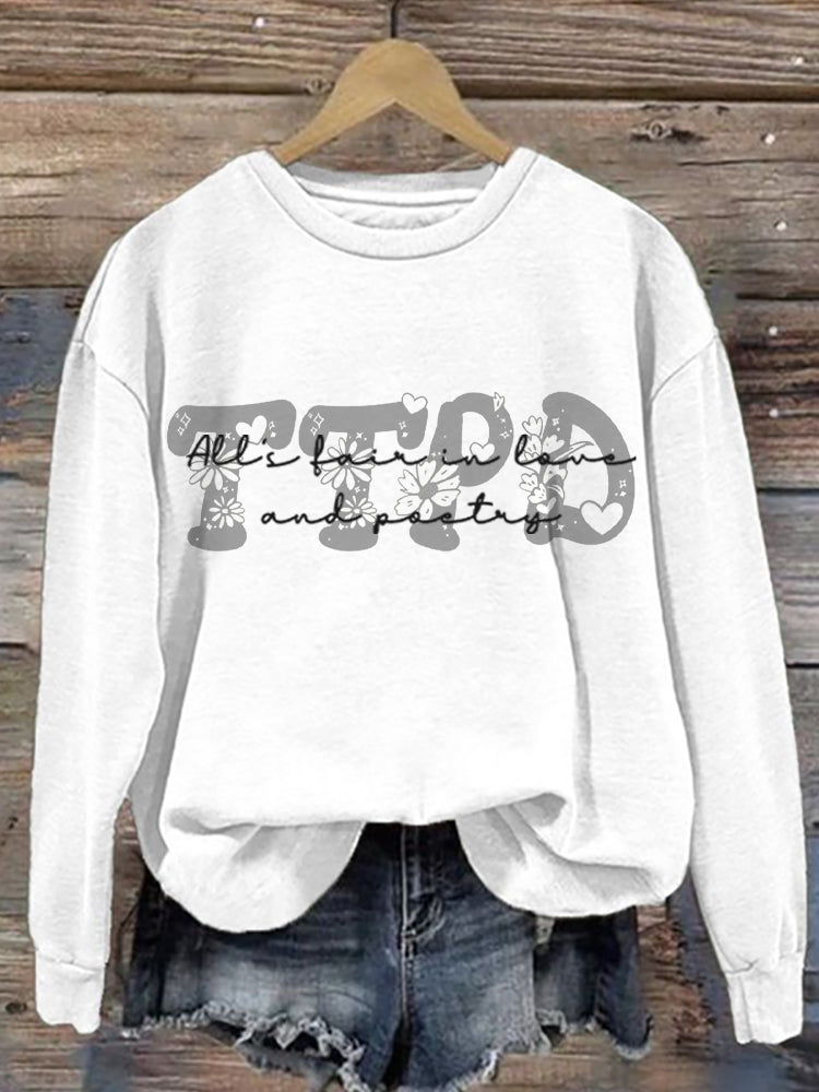 Music Album Inspired Letter Print Long Sleeve Sweatshirt