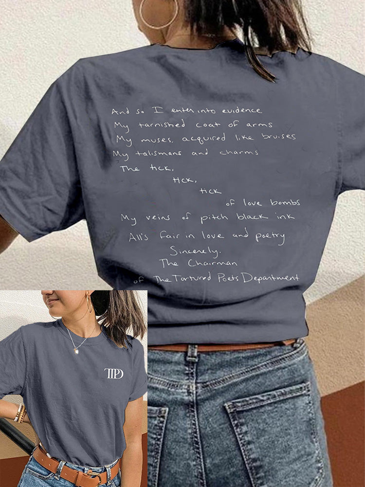 The Tortured Poets Department Pattern Comfy T Shirt