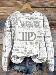 Music Album The Tortured Poets Department Print Sweatshirt