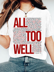 TS All Too Well Inspired Vintage Washed T Shirt