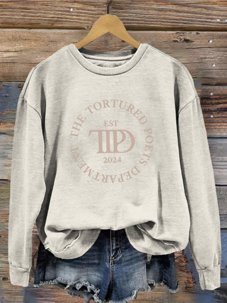 Music Album Inspired Letter Print Long Sleeve Sweatshirt