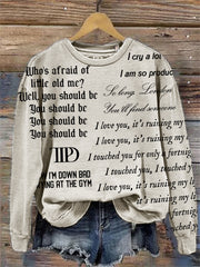 New Album Songs Lyrics Inspired Washed Sweatshirt