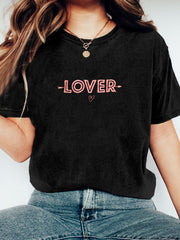 Lover Embroidered Crew Neck VIntage Washed T Shirt