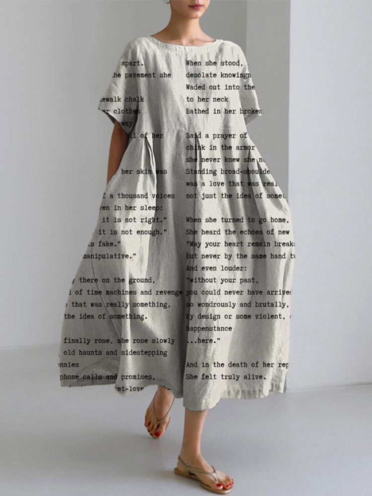 When She Fell, She Fell Apart Print Maxi Dress