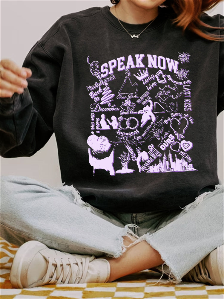 TS Speak Now Songs Graphic Vintage Washed Sweatshirt