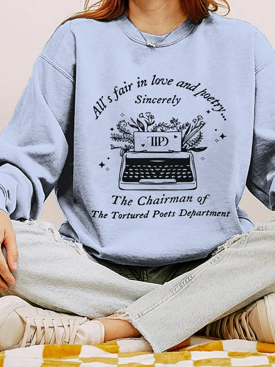 All's Fair in Love and Poetry Cozy Sweatshirt