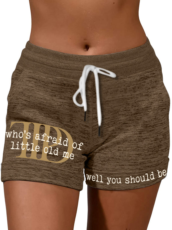 Who's Afraid You Should Be Drawstring Heather Shorts