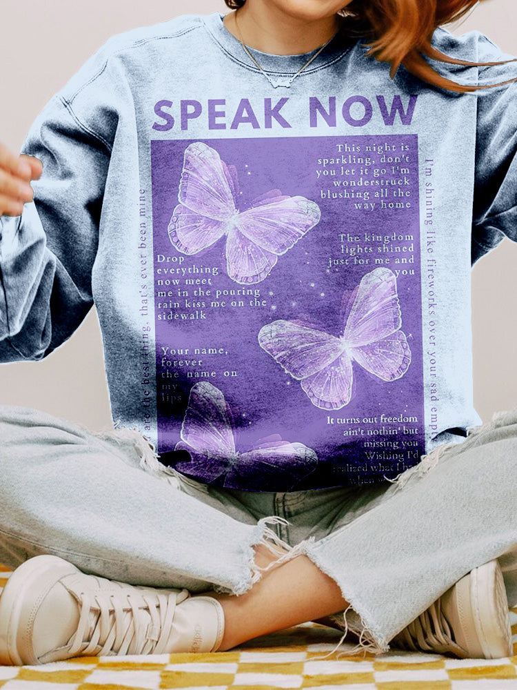 Speak Now Inspired Crew Neck Vintage Washed Sweatshirt